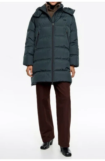 Bimba Y Lola A-line Down Jacket With Detachable Hood In Multi