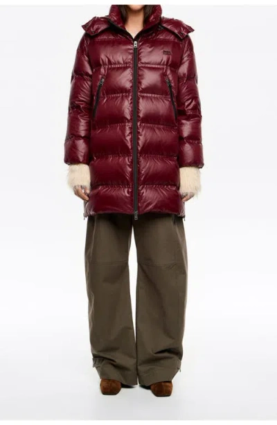 Bimba Y Lola A-line Down Jacket With Detachable Hood In Multi