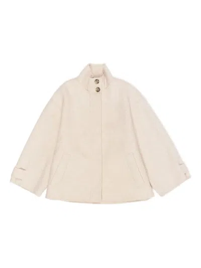 Bimba Y Lola A-line High-neck Jacket In White