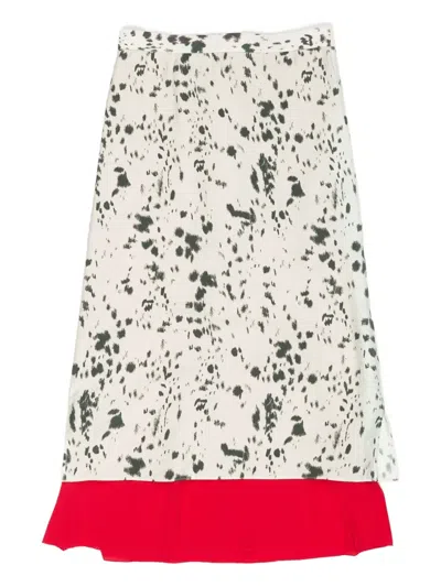 Bimba Y Lola Abstract-pattern Skirt In Neutral