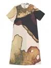 Bimba Y Lola Abstract-print Midi Dress In Brown