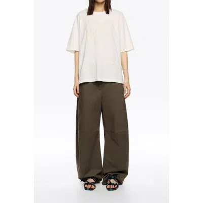 Bimba Y Lola Adjustable Barrel Leg Trousers In Brown