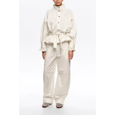 Bimba Y Lola Adjustable Curved-leg Trousers In White
