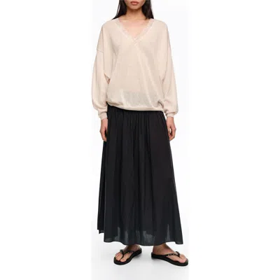 Bimba Y Lola A-line Maxi Slit Skirt In Black