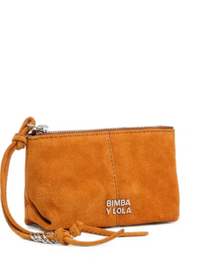 Bimba Y Lola Amber Suede Coin Purse In Orange