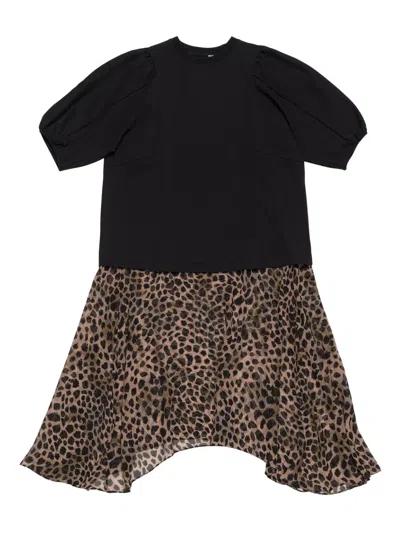Bimba Y Lola Animal Print Dress In Brown