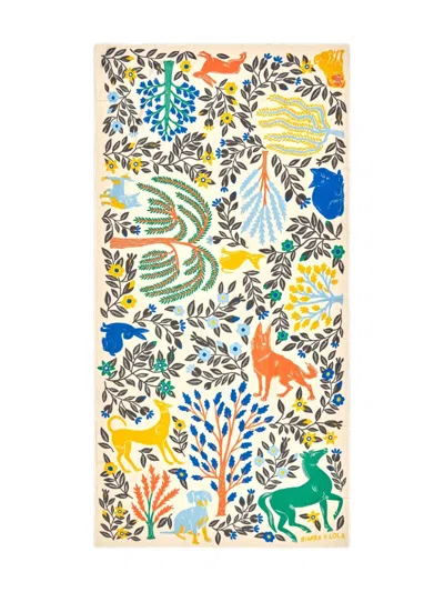 Bimba Y Lola Animal-print Floral Scarf In Multi