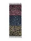 Bimba Y Lola Animal-print Fringed Scarf In Multi