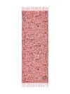 Bimba Y Lola Animal-print Fringed Scarf In Pink