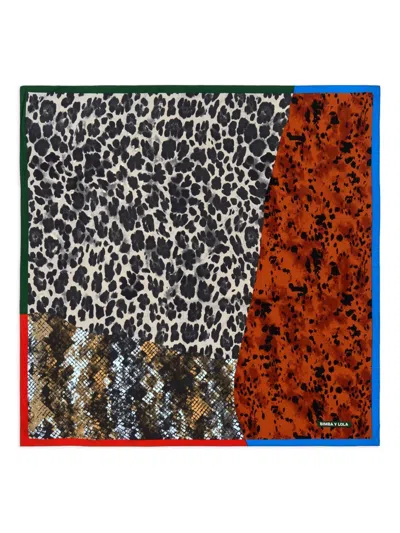Bimba Y Lola Animal-print Patchwork Scarf In Multi