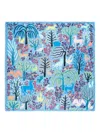 Bimba Y Lola Animals Vegetation Scarf In Blue