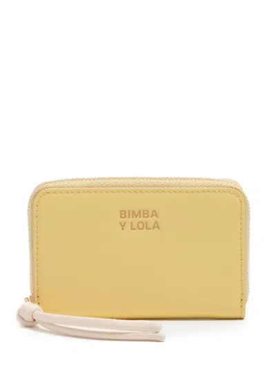 Bimba Y Lola Banana Zip Leather Wallet In Yellow