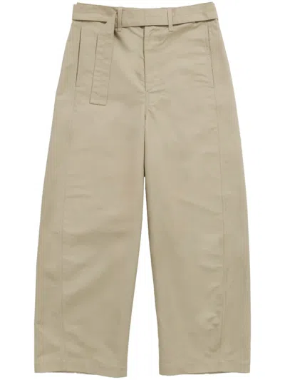 Bimba Y Lola Barrel Belted Trousers In Neutrals