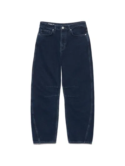 Bimba Y Lola Barrel Dark-blue Denim Leg 5-pocket Trousers
