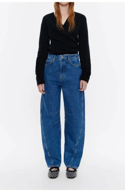 Bimba Y Lola Barrel Mid-rise Jeans In Blue