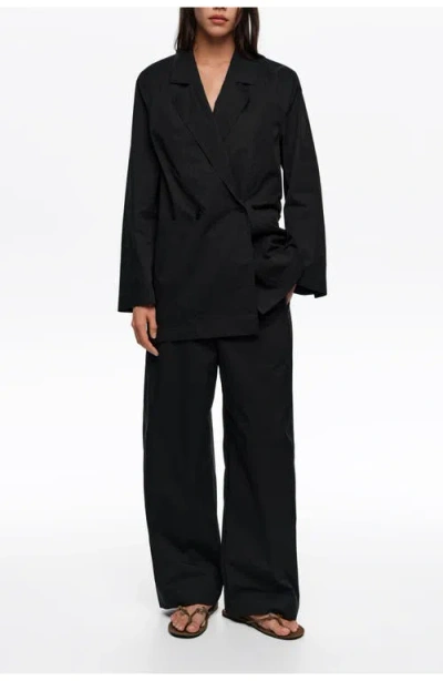 Bimba Y Lola Barrel Trousers With Stitching In Black