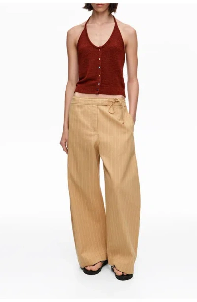 Bimba Y Lola Barrel-leg Wrap Trousers In Neutral