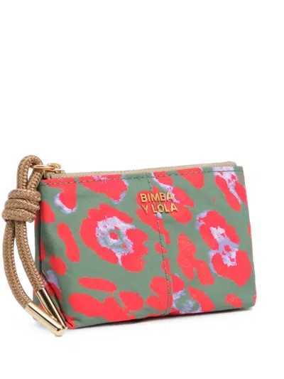Bimba Y Lola Basil Leopard Nylon Coin Purse In Multi