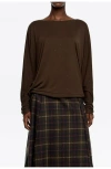 Bimba Y Lola Batwing Sleeve T-shirt In Brown
