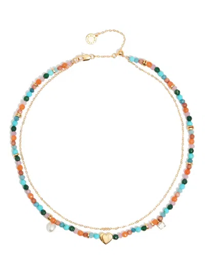 Bimba Y Lola Bead-embellished Necklace In Gold
