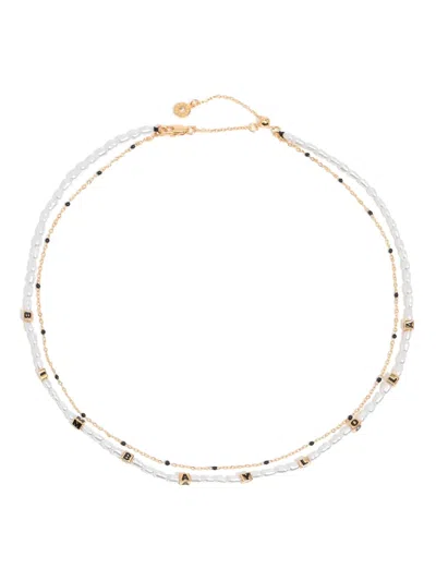 Bimba Y Lola Bead-embellished Necklace In Gold