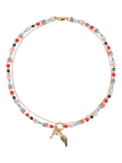Bimba Y Lola Bead-embellished Necklace In Gold