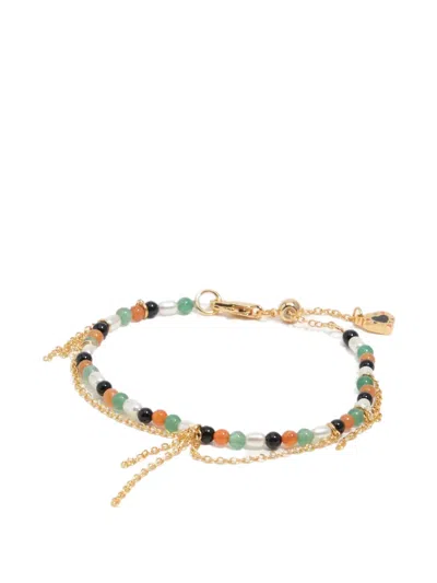 Bimba Y Lola Beaded Chain Bracelet In Gold