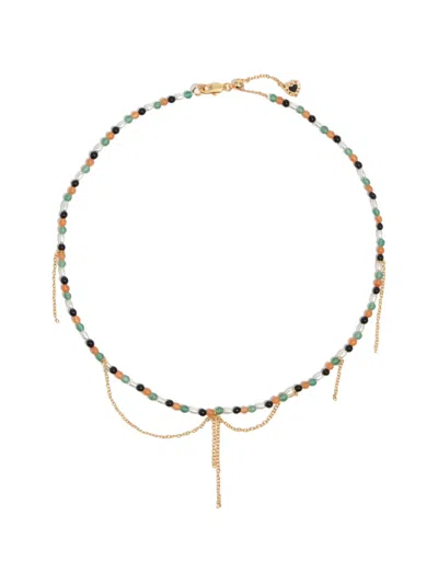 Bimba Y Lola Beaded Chain Necklace In Gold