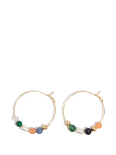 Bimba Y Lola Beaded Hoop Earrings In Gold