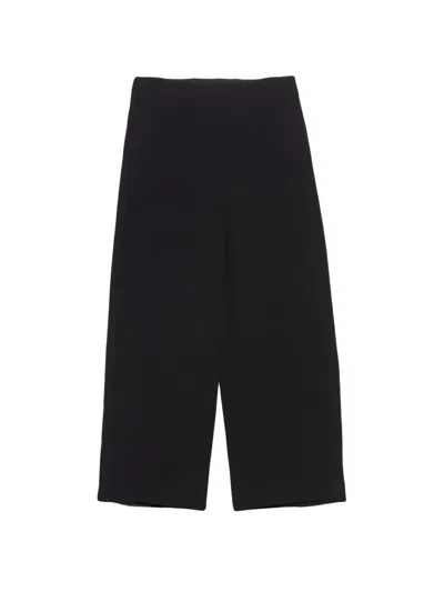 Bimba Y Lola Black Cotton And Linen Barrel-leg Trousers