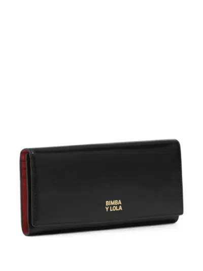 Bimba Y Lola Black Leather Continental Wallet