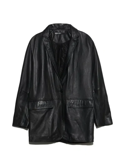 Bimba Y Lola Black Leather Tailored Jacket