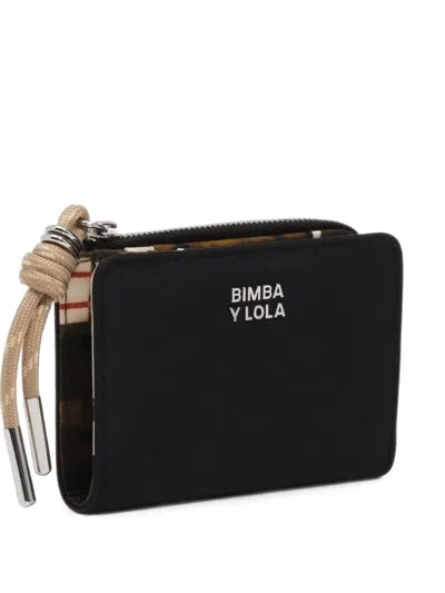 Bimba Y Lola Black Nylon Compact Purse In Pattern