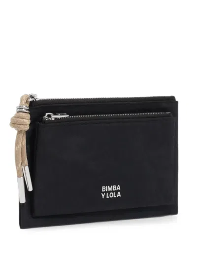 Bimba Y Lola Black Nylon Pocket Wallet In Pattern