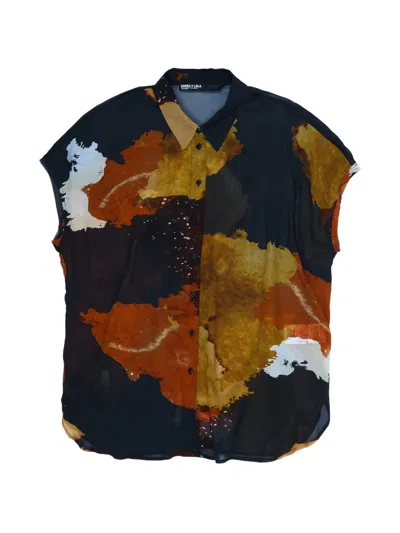 Bimba Y Lola Blot Pattern Button Shirt In Black