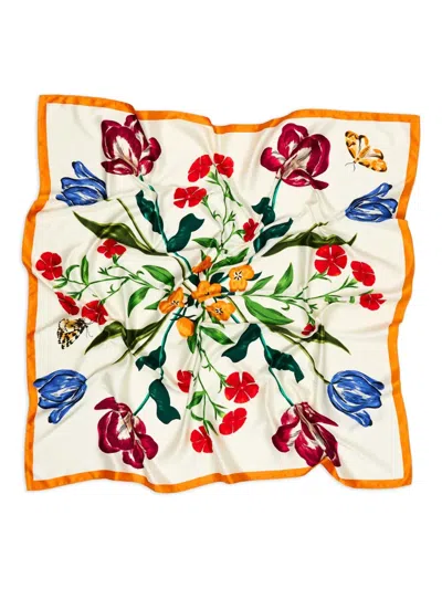 Bimba Y Lola Botanical-flower Scarf In Multi