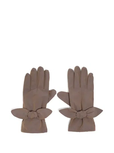 Bimba Y Lola Bow Gloves In Brown