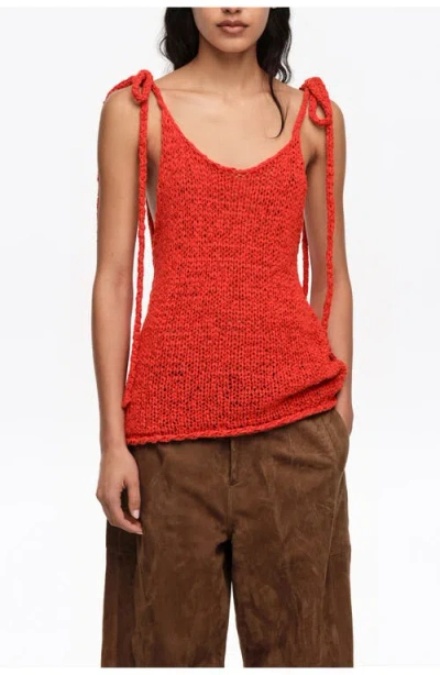 Bimba Y Lola Tie-fastening Knitted Top In Red