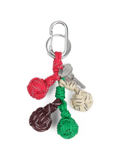 Bimba Y Lola Braided Beads And Cord Keyring In Multi