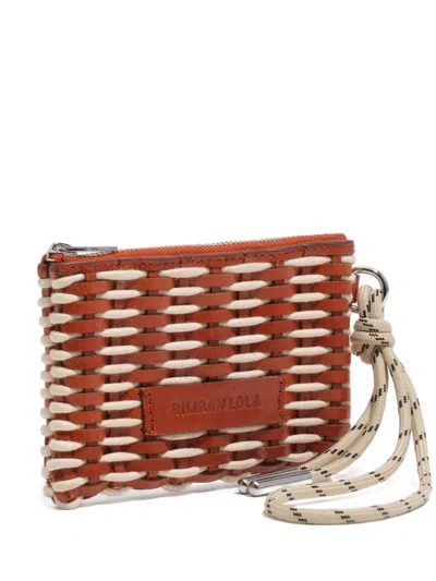 Bimba Y Lola Woven Cord Wallet In Brown