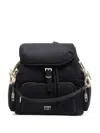 Bimba Y Lola Buckle-strap Drawstring Backpack In Black