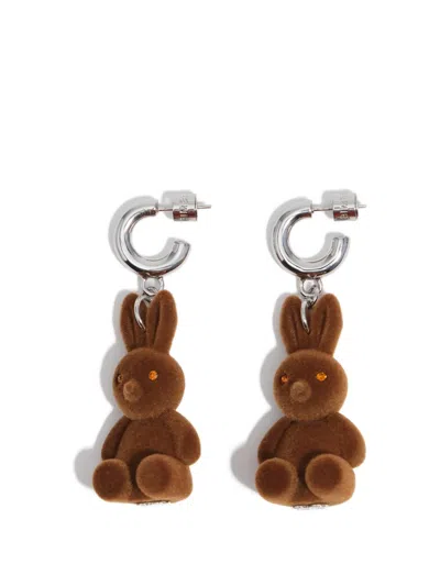 Bimba Y Lola Bunny Hoop Earrings In Brown