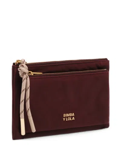 Bimba Y Lola Burgundy Coated Pocket Purse In Red