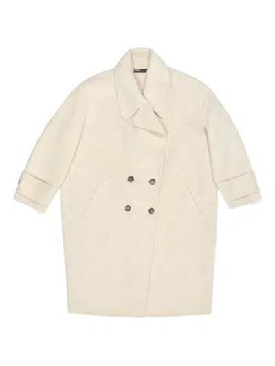 Bimba Y Lola Button Double-breasted Coat In Brown