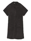 Bimba Y Lola Button-down Patch-pocket Dress In Black
