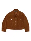 Bimba Y Lola Button-fastening Suede Jacket In Brown