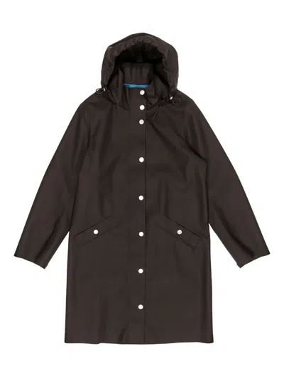 Bimba Y Lola Button Hooded Trench In Black