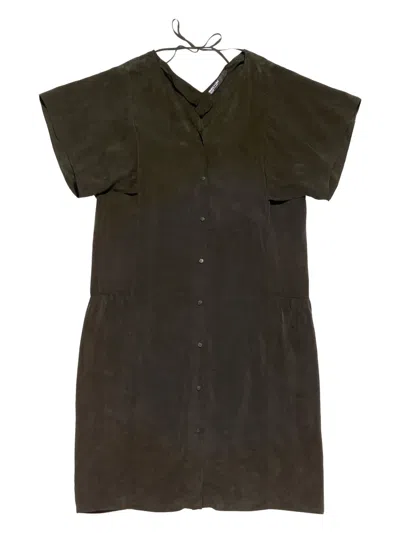 Bimba Y Lola Button-up Midi Dress In Green