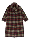 Bimba Y Lola Button-up Plaid Coat In Red