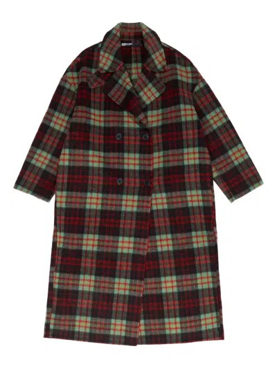 Bimba Y Lola Button-up Plaid Coat In Red